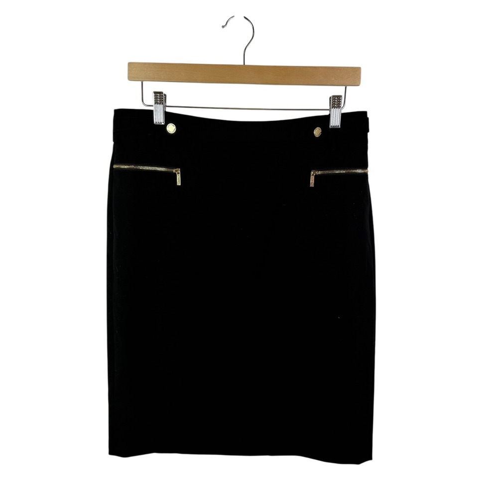 Calvin Klein Black Pencil‎ Skirt Size 8 Office Career Minimalist Capsule Classic